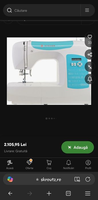 Masina surfilat Singer, masina cusut Singer C5205