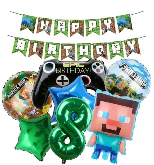 Парти сет балони Minecraft, Roblox, Game on и  Fortnite