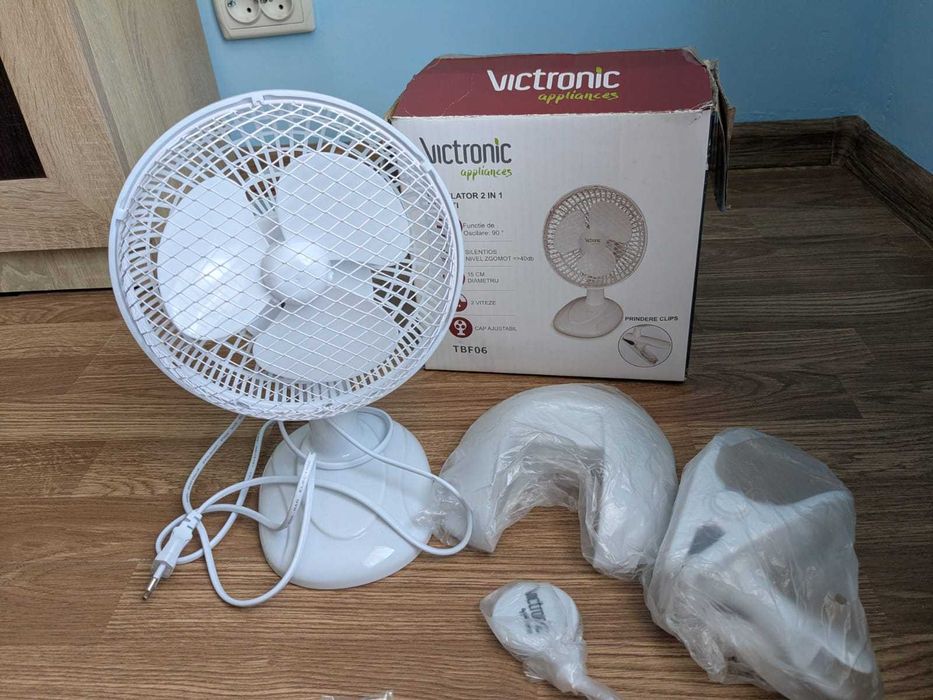 Ventilator Victronic 2 în 1 - Birou sau cu Clips (Prindere), 20W, Nou