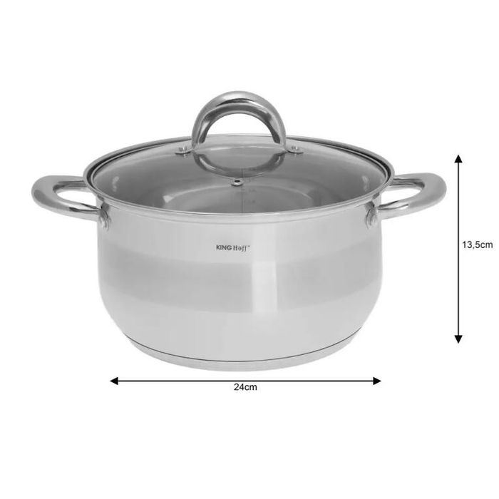 Set 5 oale cu capac, Inox, dimensiuni 16/16/18/20/24cm, Fund termic