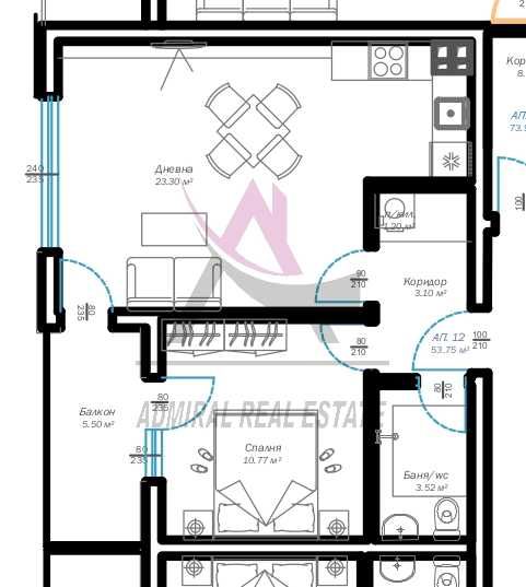 Продава се Двустаен апартамент в Варна, Възраждане 3 - 60 кв.м за 1080 €/кв.м - Снимка #5