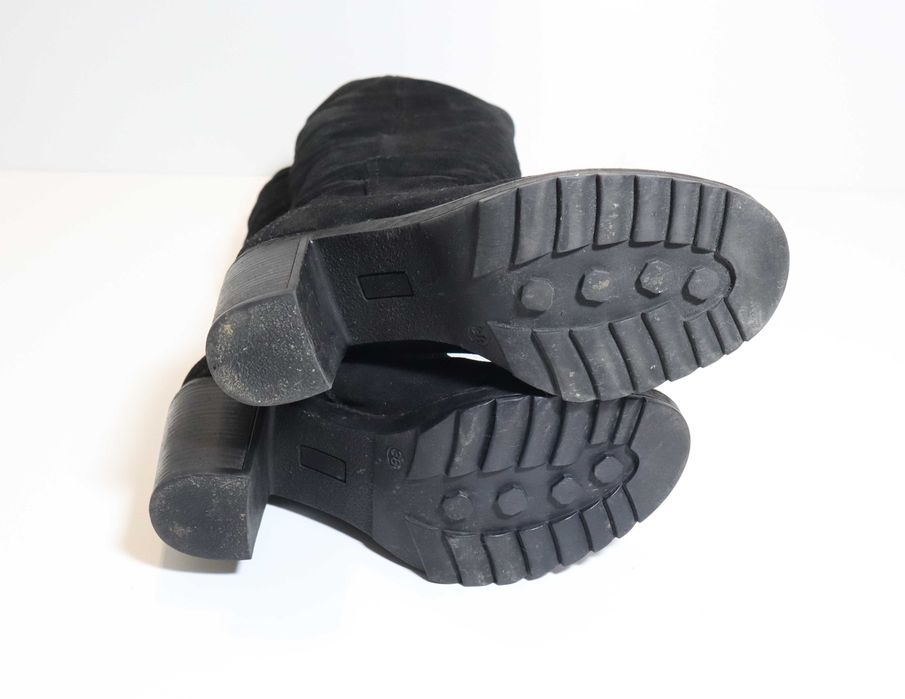 Cizme lungi piele intoarsa Clujana cu toc marimea 38 interior 24 cm
