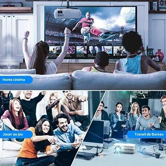 Full HD 1080P 25000лумена 5GWiFi Bluetooth проектор 4K видео поддръжка