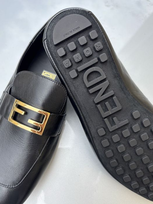 Fendi baguette leather loafers