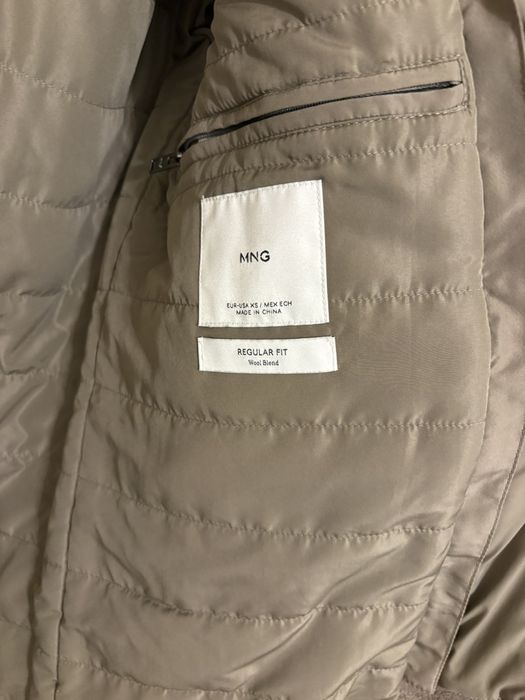 Мъжко вълнено палто в кафяв цвят ХS размер Mango