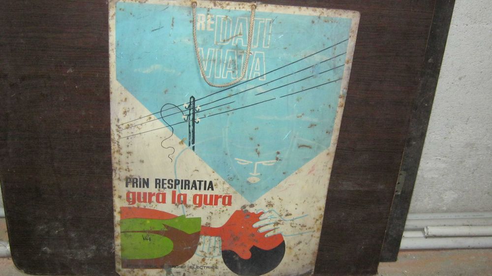 Table PROTECTIA MUNCII,comunism,anii '70.(36X53,5cm)