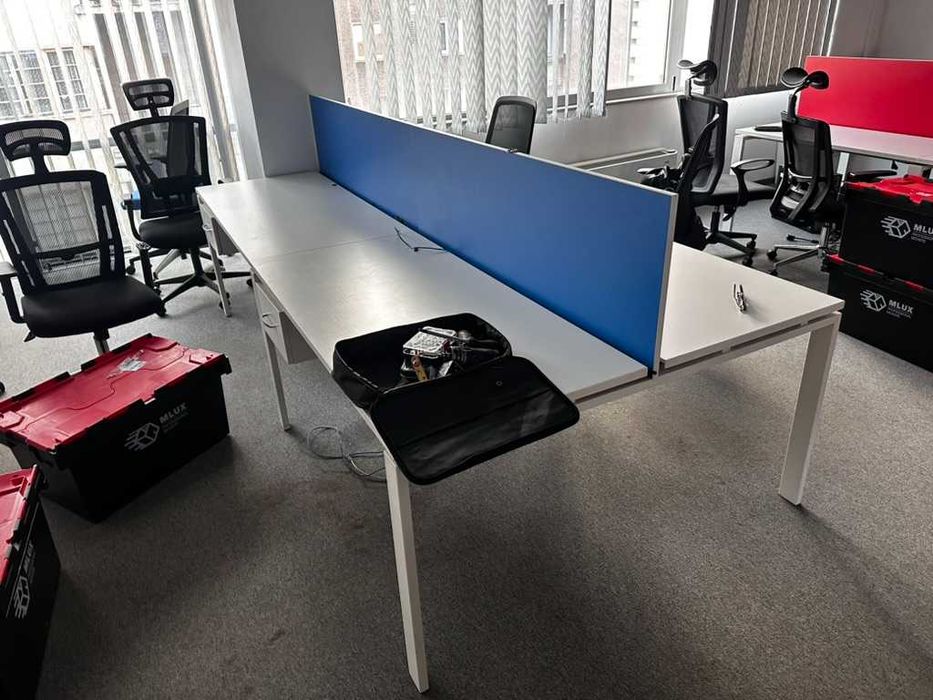 Бенч / офис бюро за 6 работни места – с прегради