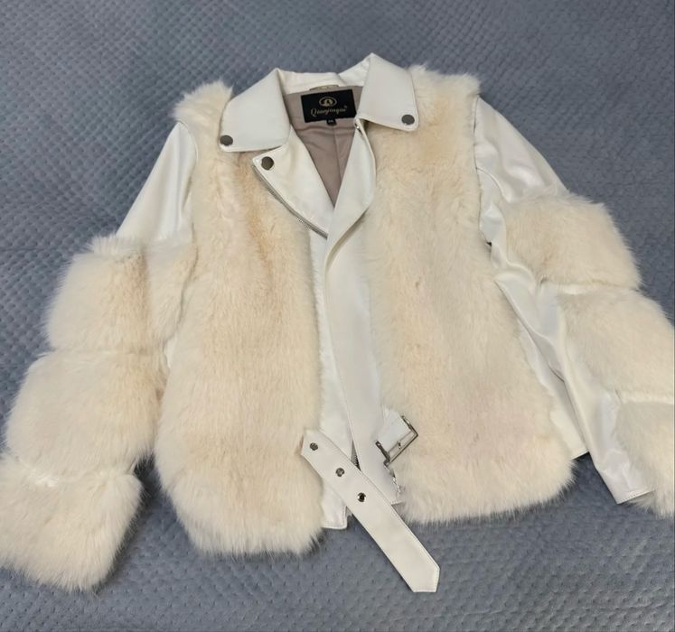 Новая кажанная куртка с мехом