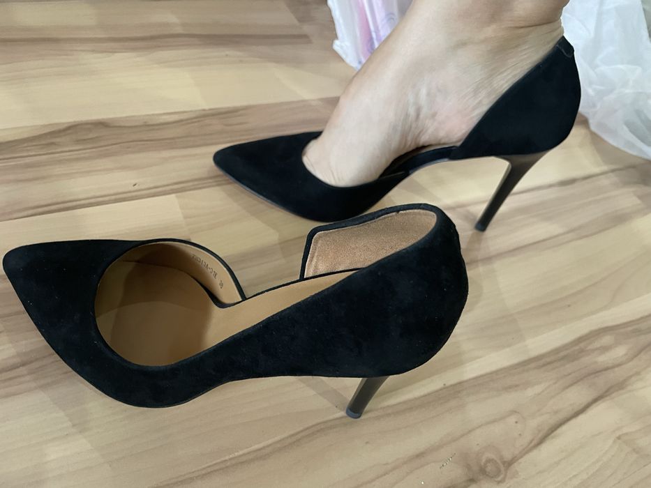 Туфли замшевые, кожа