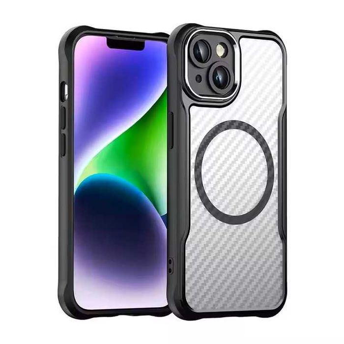 Husa iphone 15 cu insertii de carbon