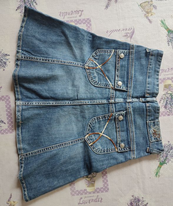 Дънкова пола Tommy Hilfiger, 14г, дънкови облекла 152см. ЯКЕ дънково,