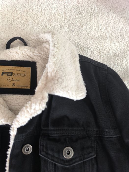 Geacă denim FB Sister îmblănită neagră – mărimea S