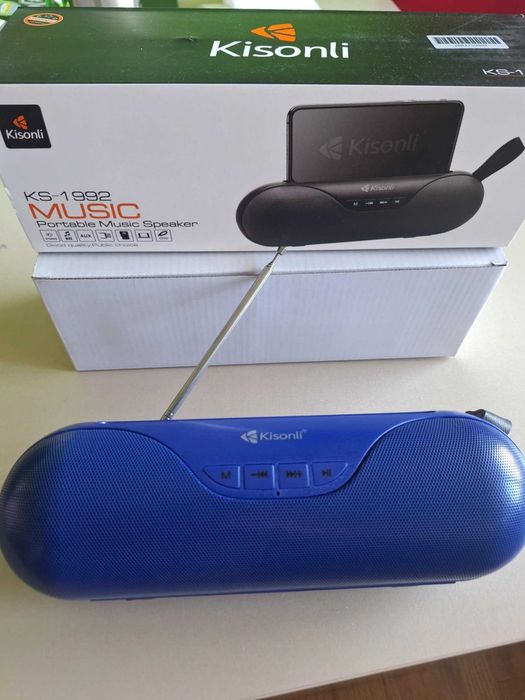 Тонколона Kisonli KS-1992, 2.0, 5W, безжична, Bluetooth, USB, SD, FM