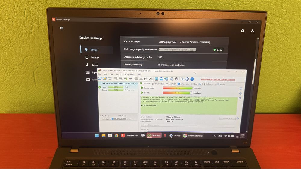 Thinkpad T14 Gen 3, core I5-1245U, 16 GB RAM, 512 GB NVME Samsung