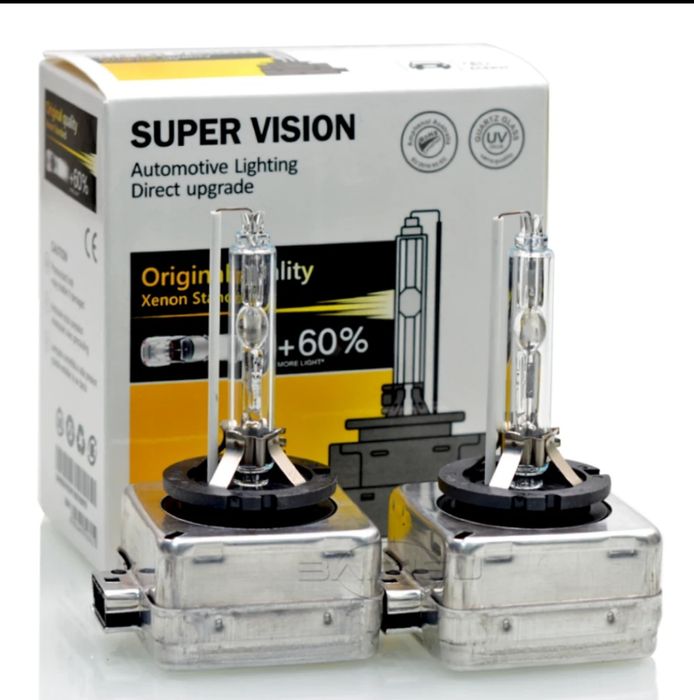 Set 2 becuri Xenon D1S, D2S, D3S, White 35W, 6000K SuperVision UP +60%