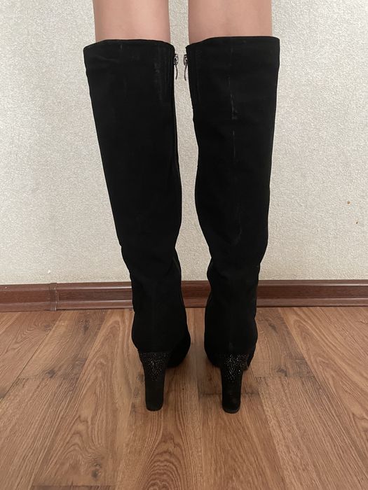 осенные сапоги замшевые