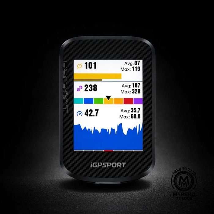 GPS вело компютър IGPSPORT BSC-300T, 2.4" тъчскрийн дисплей (320x240), Тегло: 67г, Bluetooth