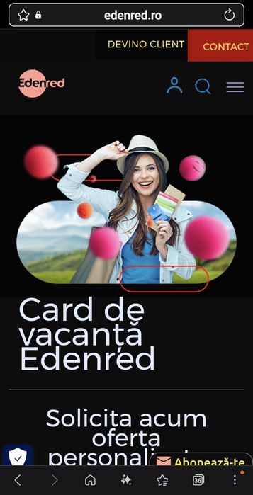 Voucher de vacanta electronic Edenred suma alocata  500 lei,vand la prețul de 350 lei