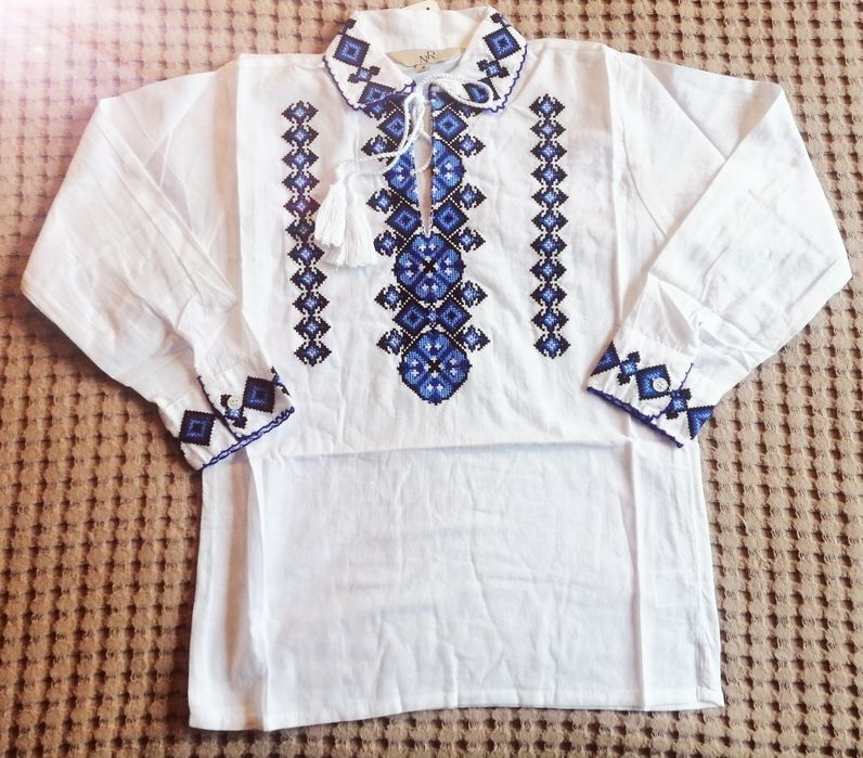 Ie băieței motive tradiționale din bumbac de la 1 la 14 ani