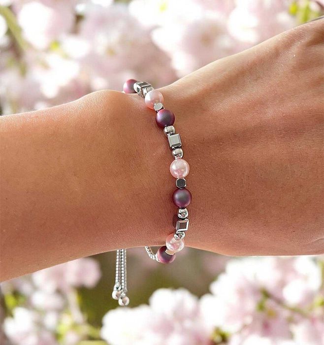 Комплект Колие и Гривна с Кристали и Перли Swarovski