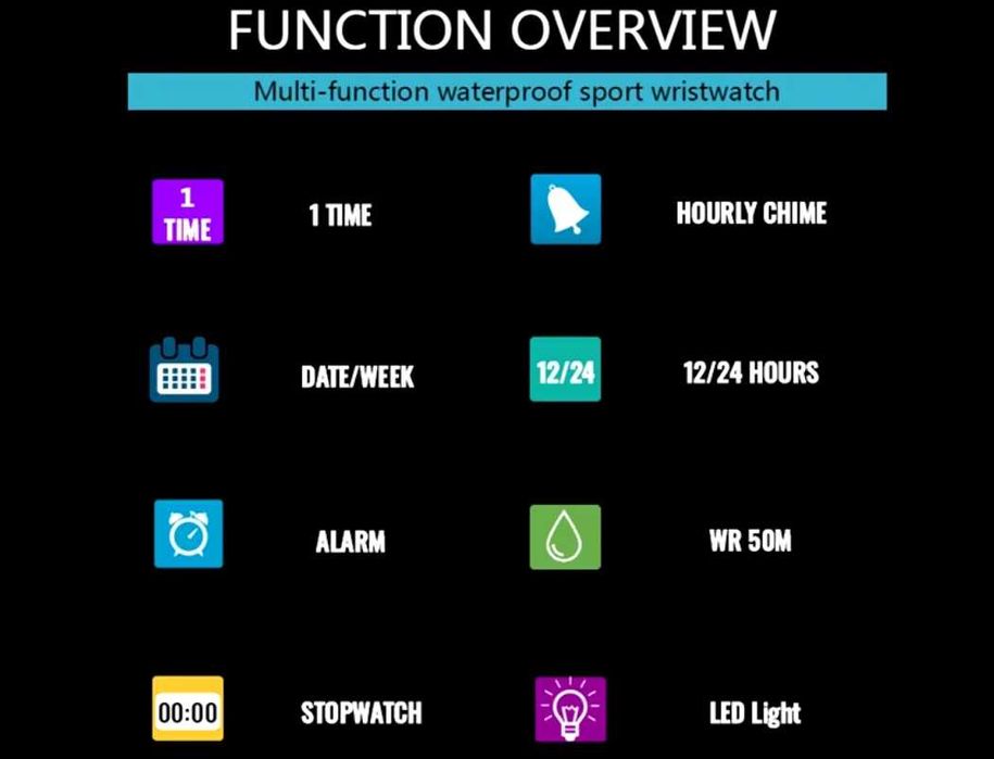 OHSEN Мъжки ръчен спортен цифров часовник водоустойчив дата, месец