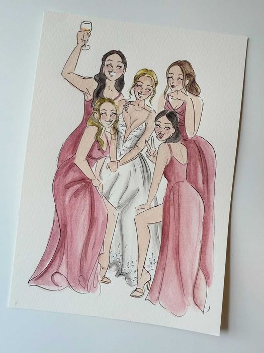 Сватбени рисунки на живо за гости, светбени подаръци за гости