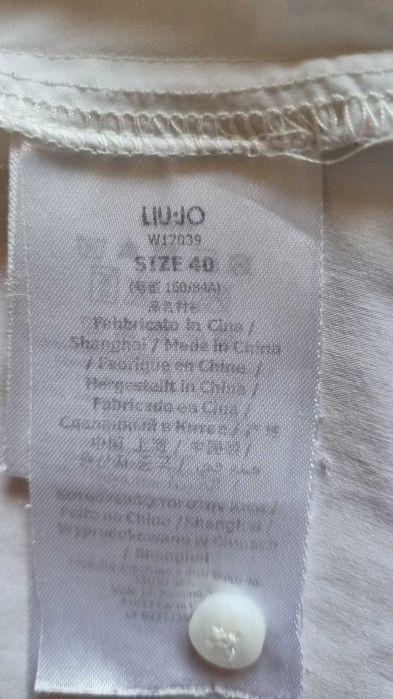 Camasa alba Liu Jo, bumbac 68%, poliamid si elastan 32%, marimea 40 it (S)