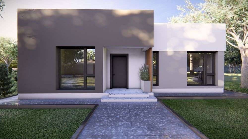 Casă modernă la roșu, parter – Domnești, 500 mp teren.