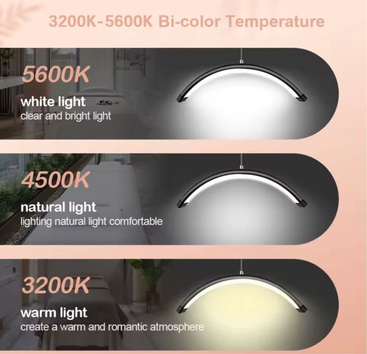 Lampa Semiluna Led Cosmetica Tatuaje Lumina Gene Makeup 36W Pat/Masa