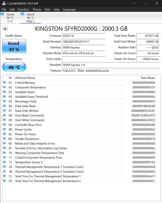 SSD Kingston Fury Renegade NVMe M.2 PCIe 4.0 - ultra rapid (gaming/pro)