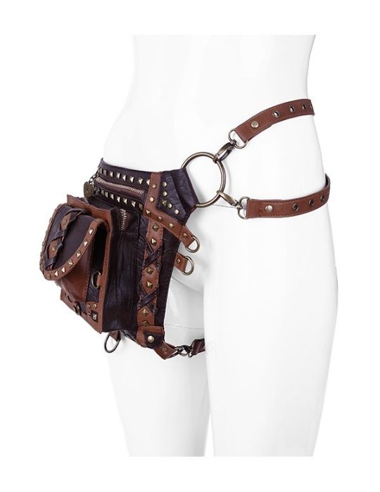 Geanta - Curea Holster Brown Studded