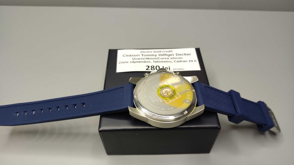 Ceas Tommy Hilfiger Decker Quartz/46mm/Silicon/Geam Mineral/Cutie/Nou!