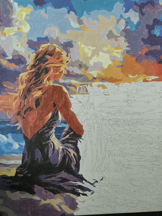 Tablou pe numere gata pictat,  Beach Girl