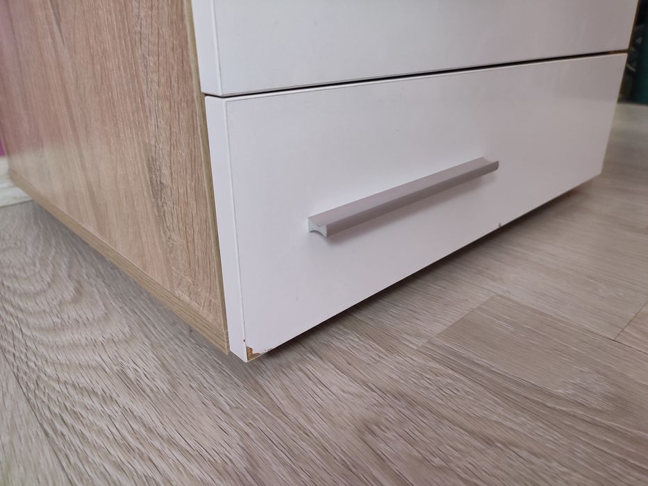 Тоалетка, дъб сонома+бял гланц