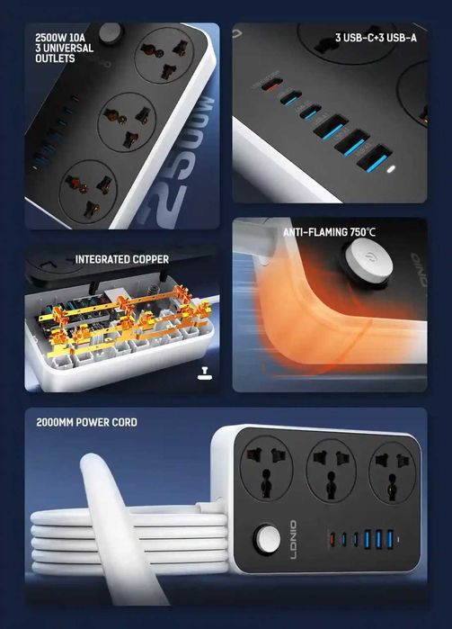 универсальный сетевой фильтр  LDNIO SC3604C