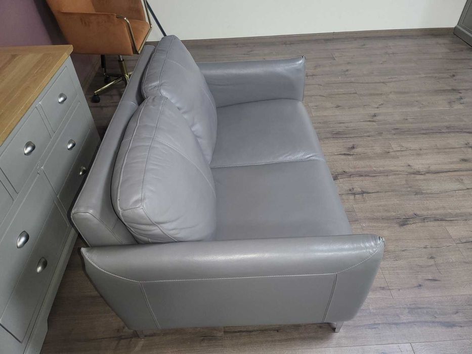 ПРОМОЦИЯ!!! Дизайнерски сив кожен диван двойка