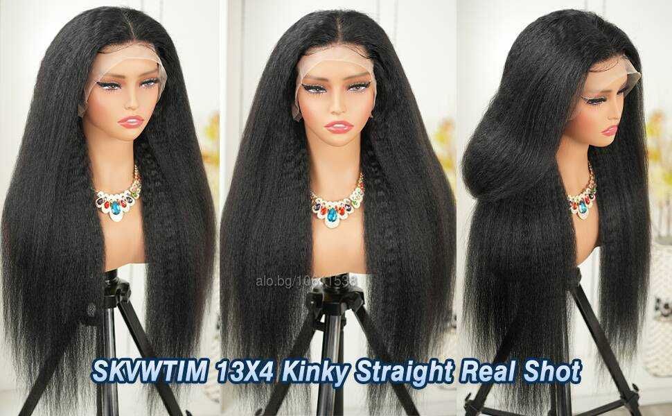 75 см Kinky права обемна перука с дантела 13*4*1