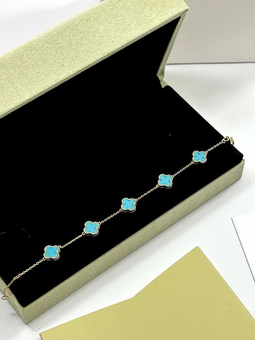 Bracelet MINI Van Cleef & Arpels 5 motifs Gold 750 Turquoise