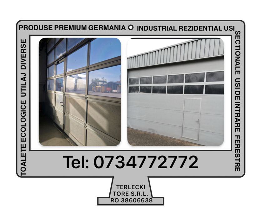 USA SECTIONALA INDUSTRIALA poarta garaj hala H 370 x L 605 GARANTIe