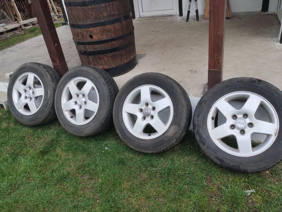 Jante aluminiu pe 15 + cauciucuri de vara 195 65 R 15