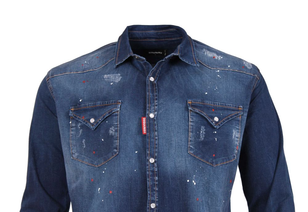 Мъжка дънкова риза Slim Fit размери - S,M