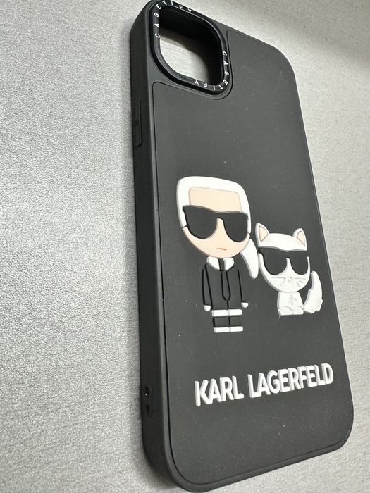 3D Калъф Karl Lagerfeld - Karl and Choupette, iPhone 14 Plus, черен