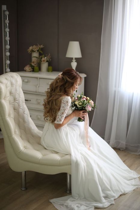 Свадебное платье шифоновое