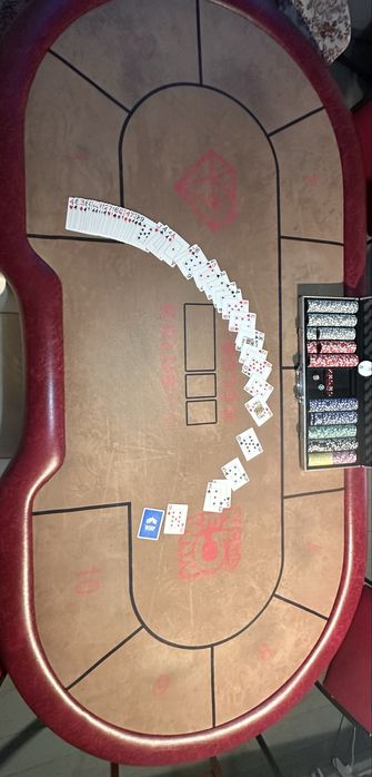 Masa poker cu blat ceramic si alcantara