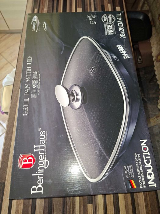 Грил тиган BerlingerHaus BH/6612, С капак, 28 см