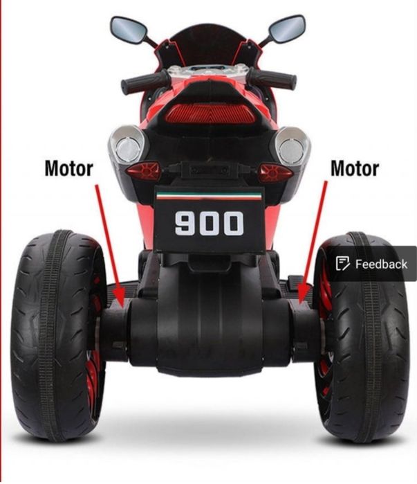 Motocicleta pentru copii model XXL,cu doua motoare