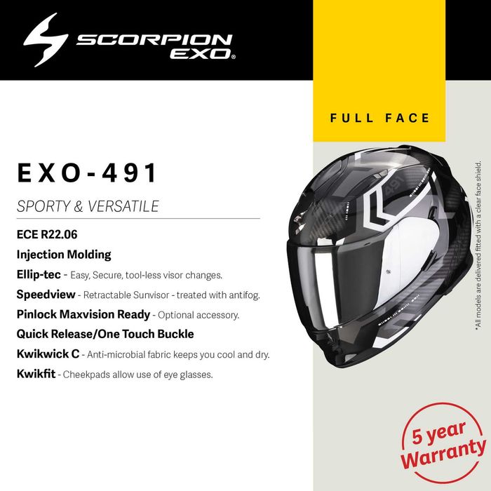 Мото каска  за мотор Scorpion EXO 491 Zumo ,вградени очила