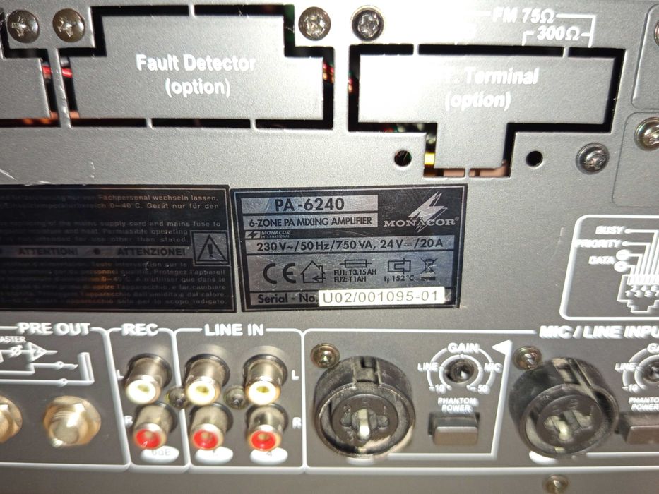 100V yсилвател Monacor PA-6240 за заведение, хотел