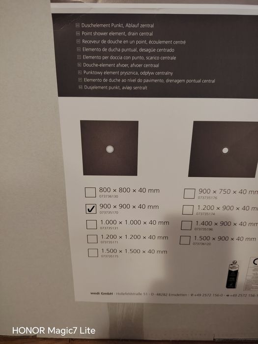 Vând cădiță dus 900:900:40.Noua la cutie