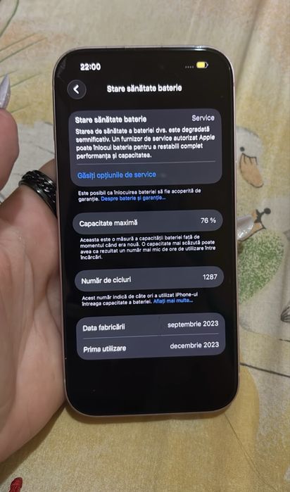 iPhone 15 128GB – Stare 9,510 – Liber de rețea